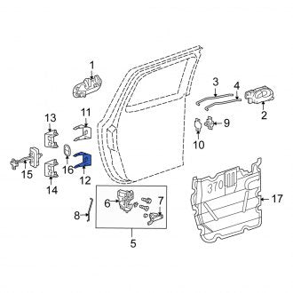 New OEM Genuine Isuzu, Rear Left Lower Outer Door Hinge - Part # 8889370580