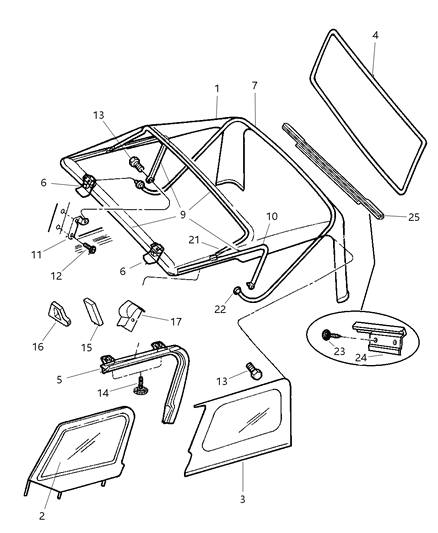 New 1997-2002 Fits Chrysler Wrangler Bracket - Part # 55175803