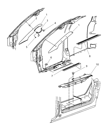 New 2002-2003 Fits Chrysler Grand Caravan, Town & Country Panel-Scuff - Part # RS46WL5AC