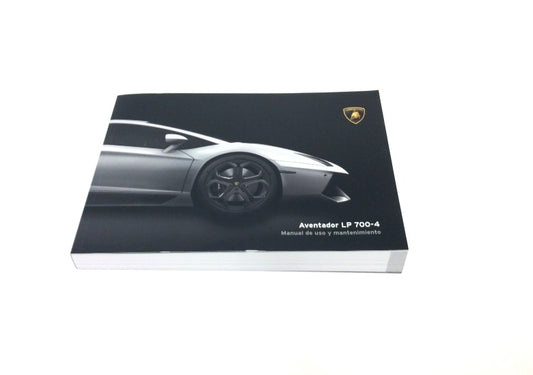 New 2012 Lamborghini Aventador LP700-4 Owner’s Manual Handbook – Spanish Specification
