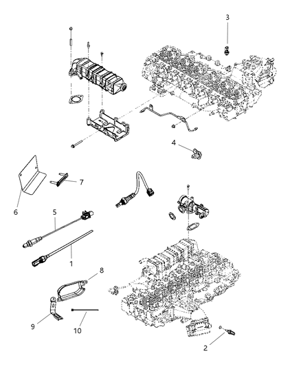 New 2011-2012 Fits Chrysler 3500, 4500, 5500 Bracket-Oxygen Sensor - Part # 5149269AA