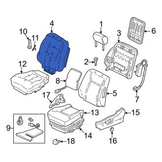 New OEM Genuine Acura, Rear Seat Back Cushion Cover - Part # 82121SZ3A63ZA