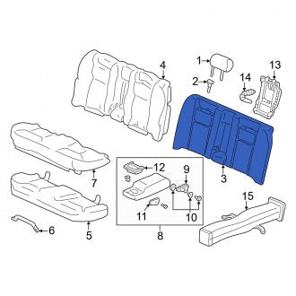 New OEM Genuine Acura, Rear Seat Back Cushion - Part # 82122SZ3A60