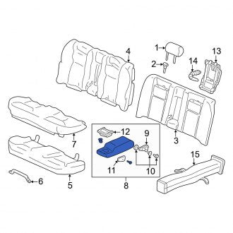 New OEM Genuine Acura, Rear Seat Armrest - Part # 82180SZ3A61ZB