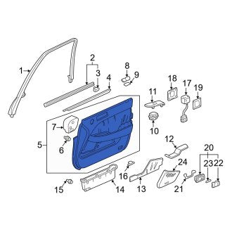 New OEM Genuine Acura, Rear Left Inner Door Interior Trim Panel - Part # 83770SZ3A20ZH