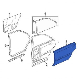 New OEM Genuine Acura, Rear Right Outer Door Outer Panel - Part # 67611SZ3300ZZ