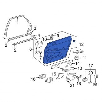 New OEM Genuine Acura, Rear Left Inner Door Interior Trim Panel - Part # 83770SZ3A50ZC