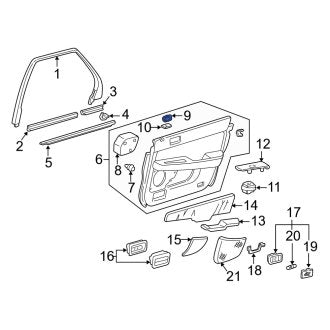 New OEM Genuine Acura, Rear Door Lock Knob Bezel - Part # 83508SP0000ZK