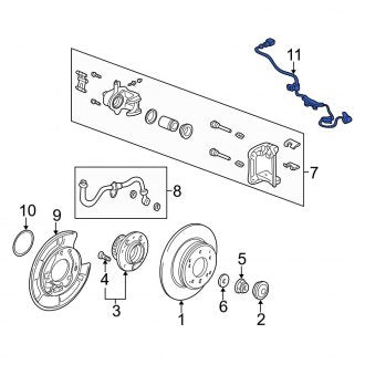 New OEM Genuine Acura, Rear Right ABS Wheel Speed Sensor - Part # 57470SZ3010