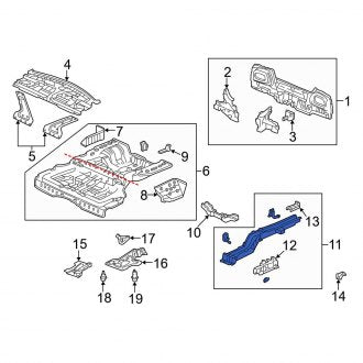 New OEM Genuine Acura, Rear Left Frame Side Member Assembly - Part # 65660SZ3A03ZZ