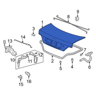 New OEM Genuine Acura, Rear Deck Lid - Part # 68500SZ3A90ZZ