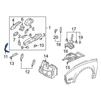 New OEM Genuine Acura, Right A/C Condenser Mount - Part # 60212SL0300ZZ