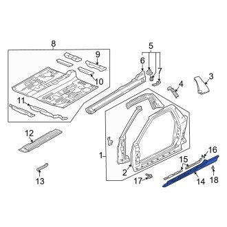 New OEM Genuine Acura, Right Rocker Panel Guard - Part # 71801SL0305ZZ