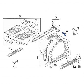 New OEM Genuine Acura, Right Body B-Pillar Trim Panel Insert - Part # 72525SL0013ZC