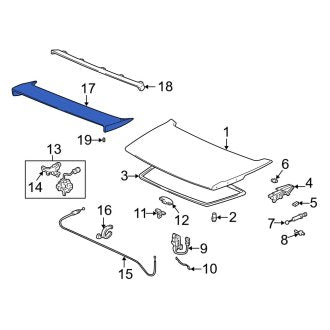 New OEM Genuine Acura, Rear Spoiler - Part # 71700SL0901ZZ