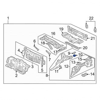 New OEM Genuine Acura, Rear Right Frame Rail End - Part # 65640SL0300ZZ