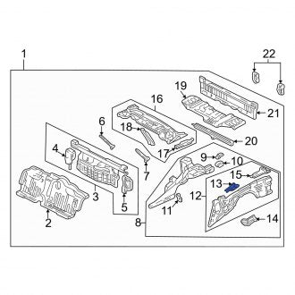 New OEM Genuine Acura, Right Upper Frame Side Member Bracket - Part # 64431SL0310ZZ