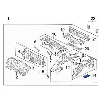 New OEM Genuine Acura, Right Lower Frame Side Member Bracket - Part # 64437SL0T00ZZ