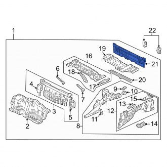 New OEM Genuine Acura, Rear Rear Body Panel - Part # 66100SL0A00ZZ