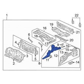 New OEM Genuine Acura, Rear Left Wheel Housing Side Panel - Part # 04656SL0L10ZZ