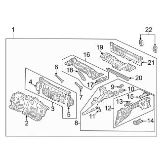 New OEM Genuine Acura, Rear Frame Side Member Assembly - Part # 04693SL0A00ZZ