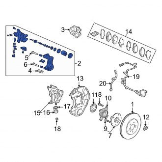 New OEM Genuine Acura, Rear Left Disc Brake Caliper - Part # 43230SL0013