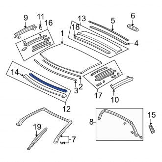 New OEM Genuine Acura, Front Roof Side Rail - Part # 04623SL0T00ZZ