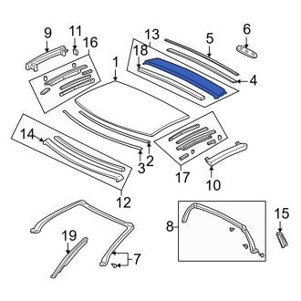 New OEM Genuine Acura, Rear Roof Side Rail - Part # 04625SL0T00ZZ