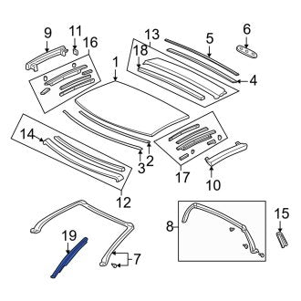 New OEM Genuine Acura, Right Roof Drip Molding - Part # 72425SL0T01ZZ