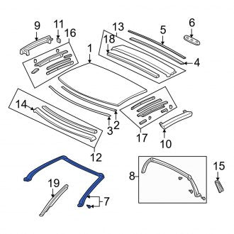 New OEM Genuine Acura, Right Roof Panel Weatherstrip - Part # 72320SL0T01