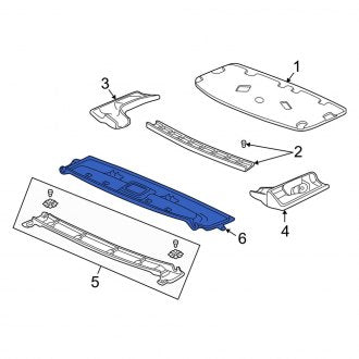 New OEM Genuine Acura, Rear Roof Opening Trim - Part # 83206SL0T00ZA