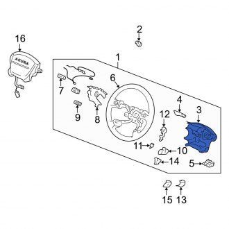 New OEM Genuine Acura, Rear Steering Wheel Trim - Part # 78518SR4A81ZB