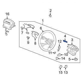 New OEM Genuine Acura, Upper Steering Wheel Trim - Part # 78514SR4A81ZH