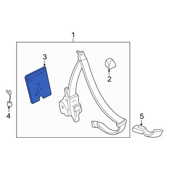 New OEM Genuine Acura, Seat Belt Anchor Plate Cover - Part # 82490SR3000