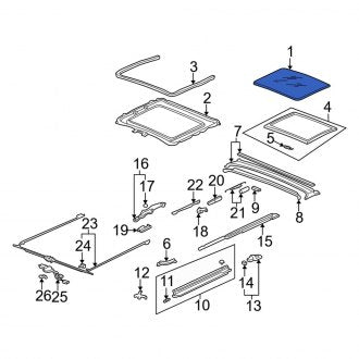 New OEM Genuine Acura, Sunroof Glass - Part # 70200ST8A01