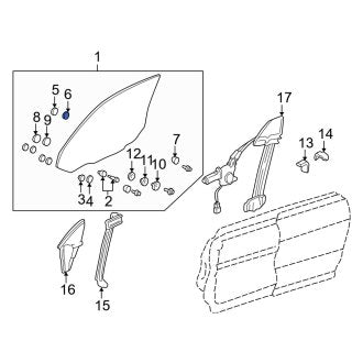 New OEM Genuine Acura, Rear Inner Door Glass Washer - Part # 75357SB2000