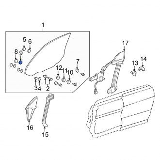 New OEM Genuine Acura, Front Door Glass Washer - Part # 73573SK8003