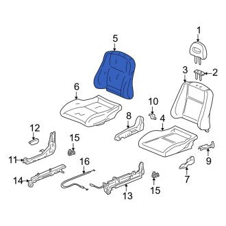 New OEM Genuine Acura, Right Seat Back Cushion Cover - Part # 81121ST8A61ZA