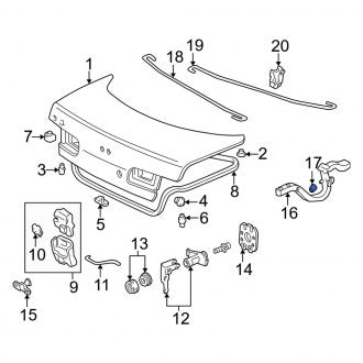 New OEM Genuine Acura, Rear Deck Lid Hinge Insulator - Part # 83418SG3003