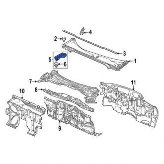 New OEM Genuine Acura, Front Cowl Water Deflector - Part # 74226T20A00