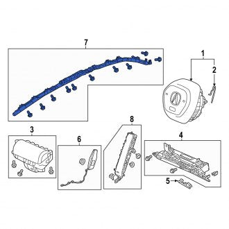 New OEM Genuine Acura, Right Curtain Air Bag - Part # 788703S5A80