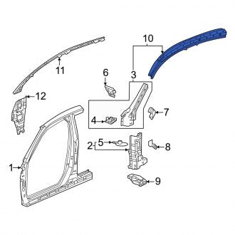 New OEM Genuine Acura, Right Upper Body A-Pillar Reinforcement - Part # 6312031M305ZZ