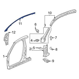 New OEM Genuine Acura, Right Upper Body A-Pillar - Part # 6412031M305ZZ