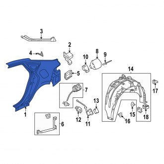 New OEM Genuine Acura, Rear Right Quarter Panel - Part # 046363S5A00ZZ