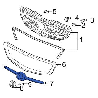 New OEM Genuine Acura, Front Grille Molding - Part # 75120S0KA11