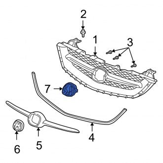 New OEM Genuine Acura, Front Grille Emblem Bracket - Part # 75711S0KA01