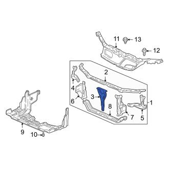 New OEM Genuine Acura, Front Radiator Support Panel - Part # 60434S0KA00ZZ