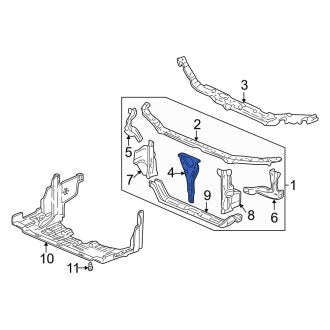 New OEM Genuine Acura, Front Radiator Support Panel - Part # 60434S0KA01ZZ