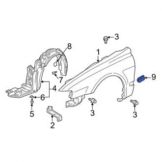 New OEM Genuine Acura, Left Fender Molding - Part # 75321S0KA01ZP