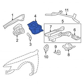 New OEM Genuine Acura, Front Right Suspension Strut Tower - Part # 60650S87A00ZZ